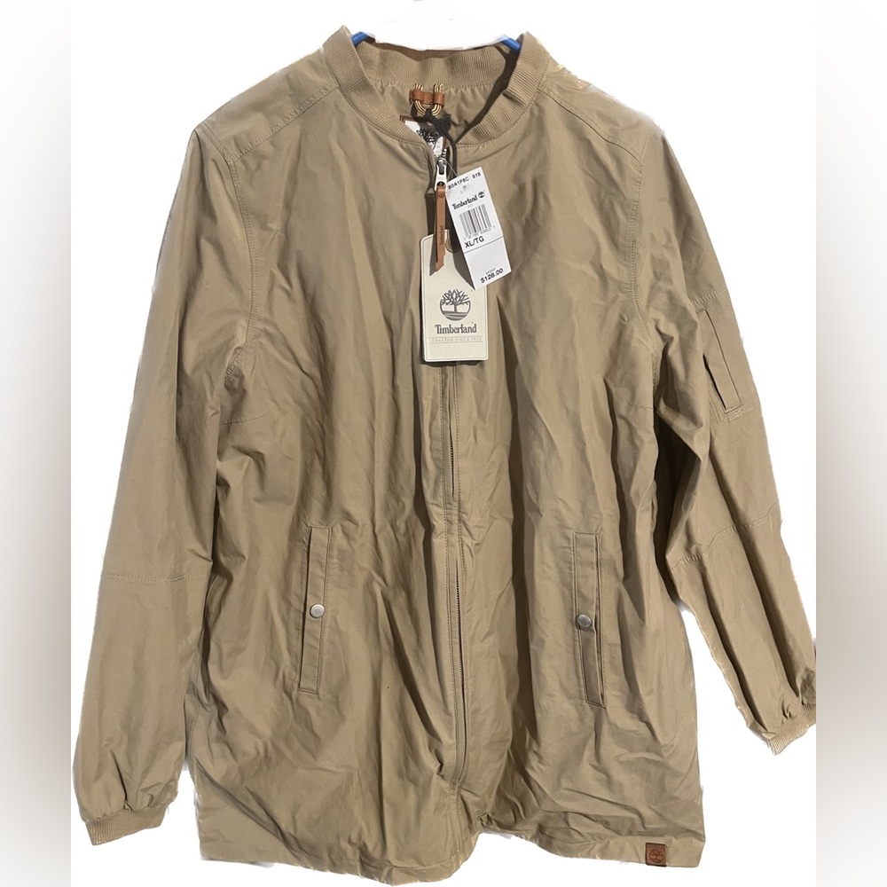 NWT Timberland Men’s Jacket Waterproof Jacket Khaki Tan Size XL Full Zip